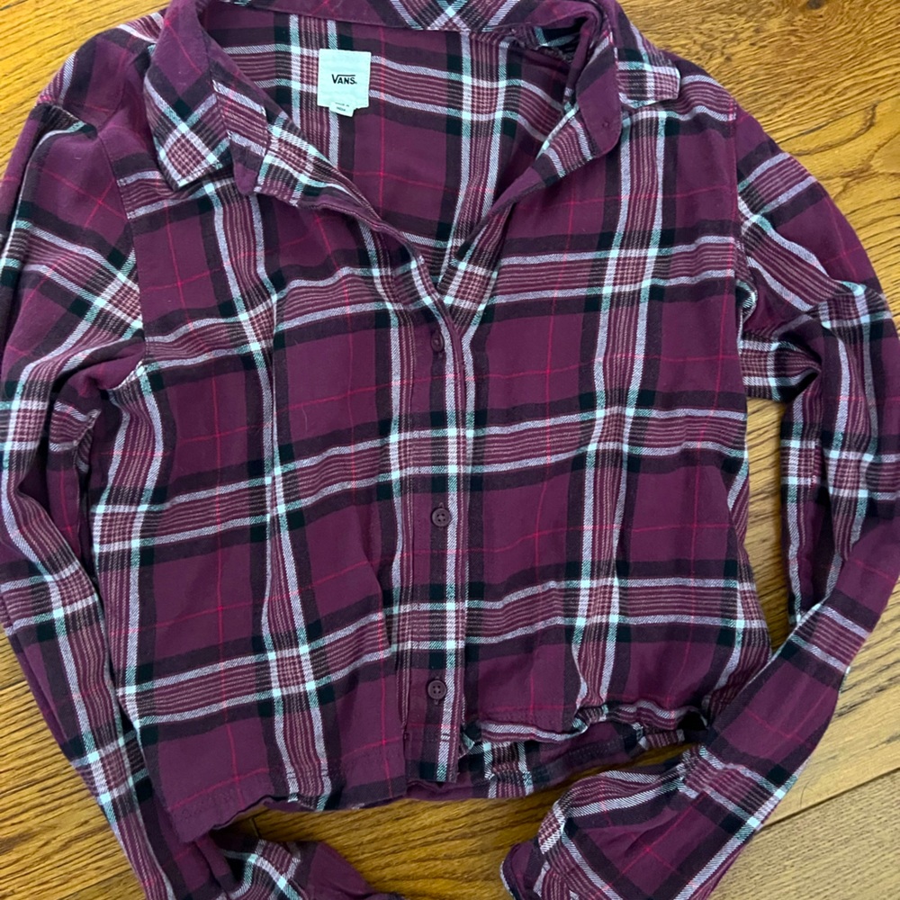 Vans Flannel Plaid Crop Top